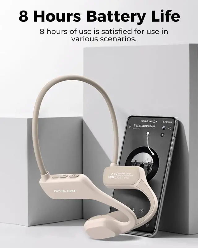 Alt view image 5 of 7 - UltraComfort Open-Ear Bone Conduction Headphones - Wireless Bluetooth 5.3 Headsets, IPX5 Waterproof, 8H Playtime, Glasses-Friendly Design for Sports & Daily Use