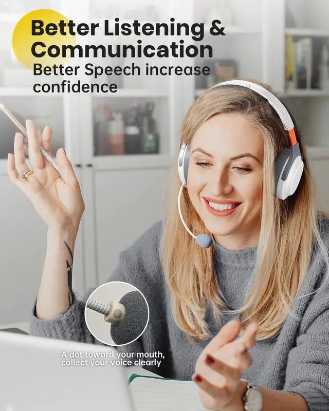 Alt view image 4 of 7 - Auditory Feedback Wireless Headphones PRO, Brain Training Toolkit, New Function: Voice Feedback and Recording, Enhanced Speech, Language, Memory, Attention, Help with Autism ADHD Pro