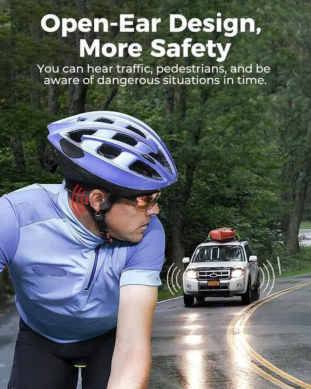 Alt view image 7 of 7 - UltraComfort Open-Ear Bone Conduction Headphones - Wireless Bluetooth 5.3 Headsets, IPX5 Waterproof, 8H Playtime, Glasses-Friendly Design for Sports & Daily Use