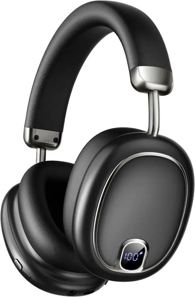Main image of Active Noise Cancelling Headphones,100H, Bluetooth 5.4 Headphones Over Ear, LED Display Wireless Headphone with Mic, Transparency Mode, Low Latency, HiFi Audio, Earbuds for Travel Game Office, Black