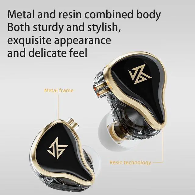 Alt view image 4 of 6 - KZ ZAS Earphones 16 Unit Hybrid Technology Drive Wired Headphones kz IEM in-Ear Monitor Headset HiFi in Ear Headphones High Sound Quality with Silver Plated Cable (Without Mic, Black)