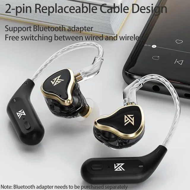 Alt view image 5 of 6 - KZ ZAS Earphones 16 Unit Hybrid Technology Drive Wired Headphones kz IEM in-Ear Monitor Headset HiFi in Ear Headphones High Sound Quality with Silver Plated Cable (Without Mic, Black)