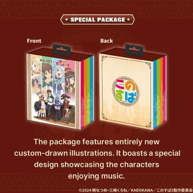 Alt view image 5 of 7 - AVIOT KonoSuba: God's Blessing on This Wonderful World! Wireless Earbuds TE-D01v-KSB, Officially Licensed (Exclusive Edition) Special Package, Design, Japanese Special Voice, Noise Canceling Earbuds
