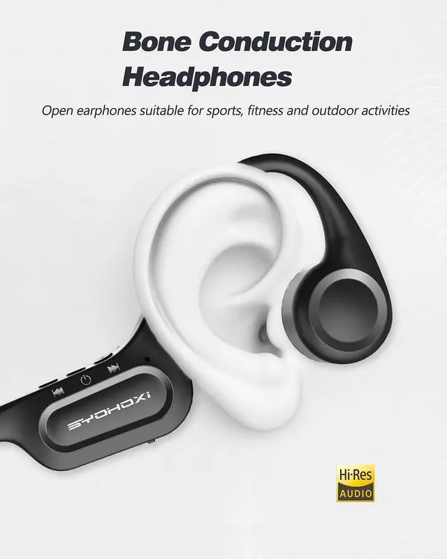 Alt view image 2 of 7 - Ultra-Comfortable Open-Ear sport Headphones for Running,Cycling,Gym,8Hr Premium Sound,Bluetooth5.3,IP56 Sweatproof Bone Conduction Tech,Secure Ergonomic Fit & Clear Calls,Wireless Workout Earphones