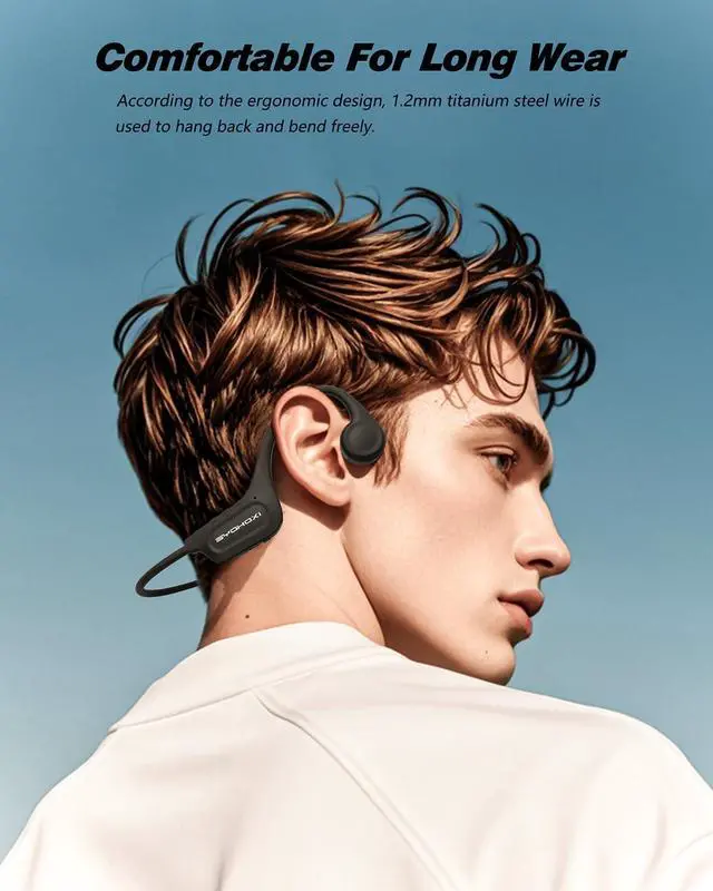 Alt view image 7 of 7 - Ultra-Comfortable Open-Ear sport Headphones for Running,Cycling,Gym,8Hr Premium Sound,Bluetooth5.3,IP56 Sweatproof Bone Conduction Tech,Secure Ergonomic Fit & Clear Calls,Wireless Workout Earphones