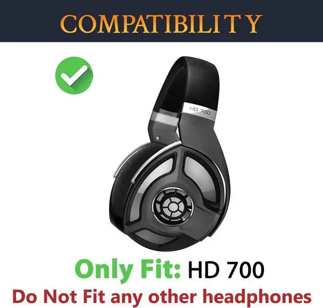 Alt view image 2 of 7 - SOULWIT Lambskin Replacement Earpads for Sennheiser HD700 HD 700 Headphones. Ear Pads Cushions with Durable Mesh Fabric, Noise Isolation Memory Foam - Black