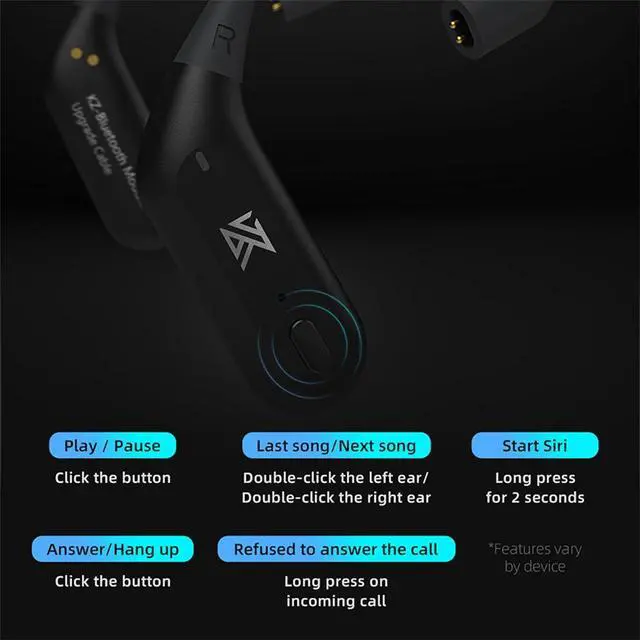 Alt view image 7 of 7 - KZ AZ09 Pro Bluetooth 5.2 Upgraded Cable, Wireless Adapter Cable Replacement KZ Cable for ZS10 Pro, ZSN Pro X, ZSN Pro, EDX Pro, DQS, AS16, PR2, zex pro, CCA-CRA, C10, C12 iem Earbuds (C PIN, Black)