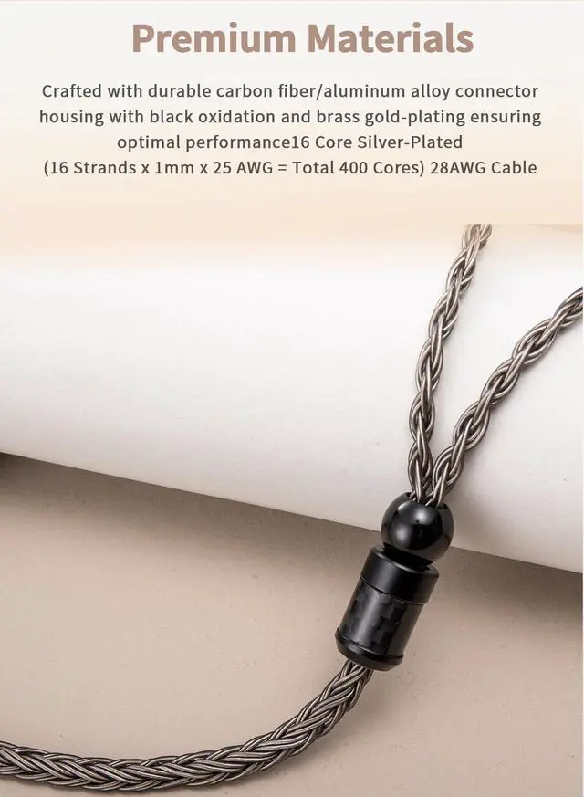 Alt view image 4 of 6 - 4 Pin XLR Balanced Headphone Cable Compatible with Sennheiser HD800s HD800 HD820s HD820 HD8XX Dharma D1000 16 Core Upgrade Replacement Cord (with 4 Pin XLR Balanced, 1.5Meters/5ft)