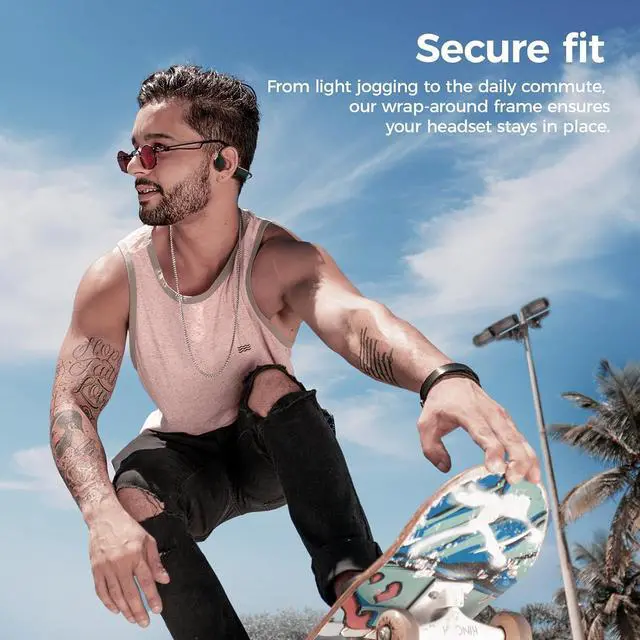 Alt view image 5 of 6 - Bone Conduction Headphones, Wireless Bluetooth Open-Ear Sports Headphones with Mic, Type-C Quick Charging Long Battery Life, Upgrade Waterproof Earphones for Running, Walking, Cycling, Workout, Gift