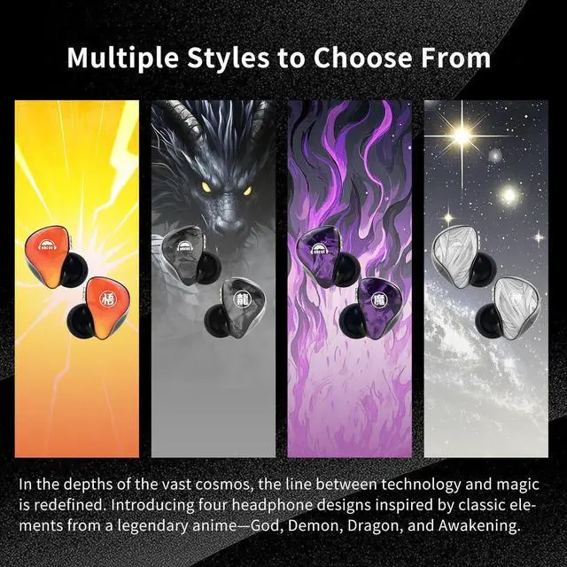 Alt view image 3 of 7 - OKCSC Studio Earbuds,HIFI In-Ear Headphone,Gray-White Cosmic Design,10mm PET Titanium Diaphragm,Tesla Technology/Balanced Ambience/Wide 10-28KHz Frequency,Noise-Isolating for Music/Movies Silver-White