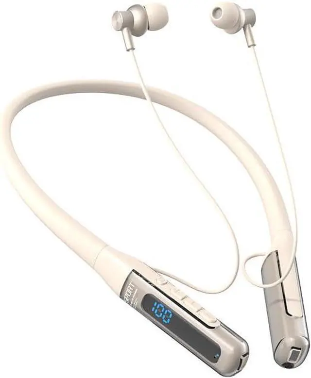 Main image of Sports Bluetooth Headphones Ultra-Long Battery Life Wireless in-Ear Hanging Neck Style Noise Reduction Ultra-Long Battery Life Digital Display White