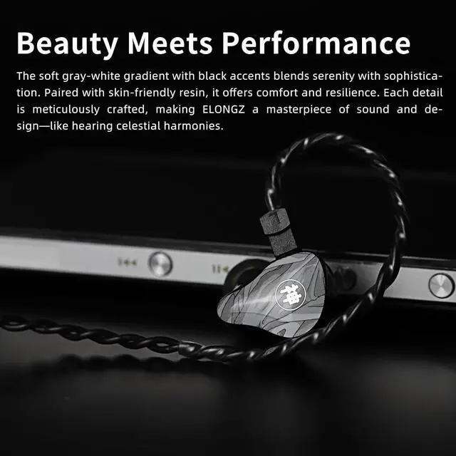 Alt view image 7 of 7 - OKCSC Studio Earbuds,HIFI In-Ear Headphone,Gray-White Cosmic Design,10mm PET Titanium Diaphragm,Tesla Technology/Balanced Ambience/Wide 10-28KHz Frequency,Noise-Isolating for Music/Movies Silver-White