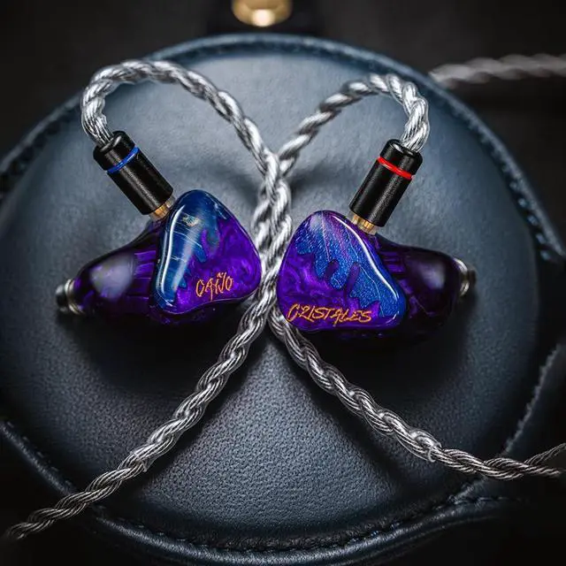 Alt view image 2 of 7 - Hisenior Cano Cristales 10 Drivers in-Ear Monitors, 2DD+8BA Hybrid Drivers Audiophile IEMs, 2-Pin 0.78mm Detachable Cable with 3-in-1 Module Plugs, Purple Color Earphone