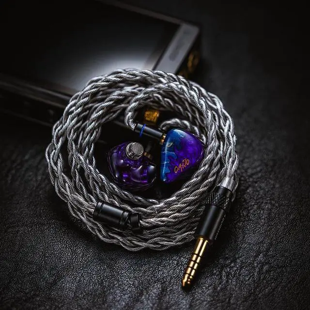 Alt view image 7 of 7 - Hisenior Cano Cristales 10 Drivers in-Ear Monitors, 2DD+8BA Hybrid Drivers Audiophile IEMs, 2-Pin 0.78mm Detachable Cable with 3-in-1 Module Plugs, Purple Color Earphone