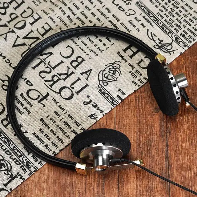 Alt view image 4 of 7 - HiFiGo ROSESELSA Distant Mountain 40mm Diaphragm Driver Headphone, Lightweight Retro Over-Ear Headphones with Sponge Earpads and MMCX Connectors (Black, with RZ220M)