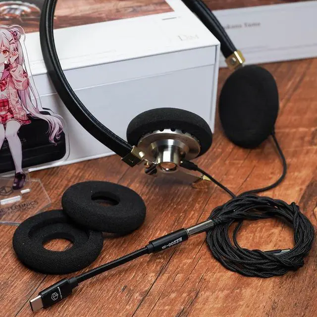 Alt view image 6 of 7 - HiFiGo ROSESELSA Distant Mountain 40mm Diaphragm Driver Headphone, Lightweight Retro Over-Ear Headphones with Sponge Earpads and MMCX Connectors (Black, with RZ220M)