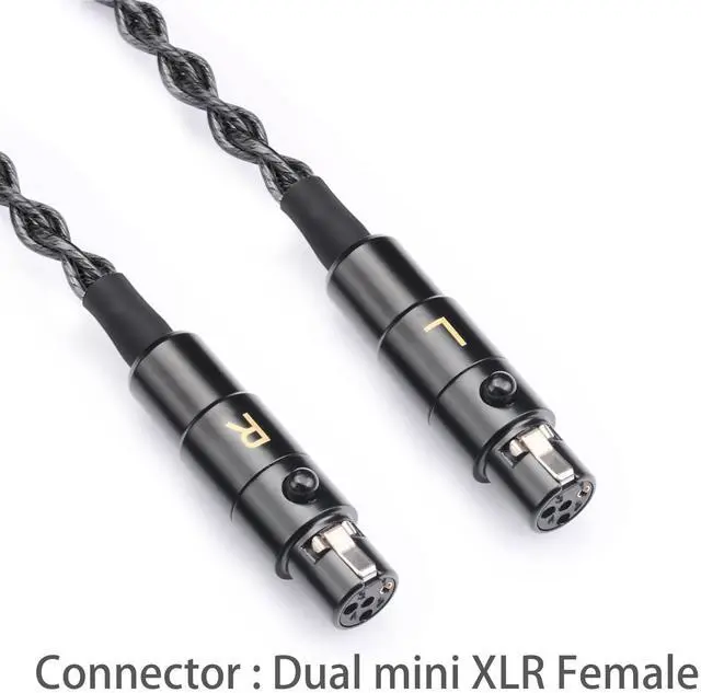 Alt view image 4 of 7 - Audio Cable,8N Single Crystal Silver-Plated Mixed Cord Compatible with Audeze LCD-3 LCD-4 LCD-X LCD-XC MEZE Empyrean Elite Kennerton Thror Vali Headphone 3.5mm Plug, Dark Grey