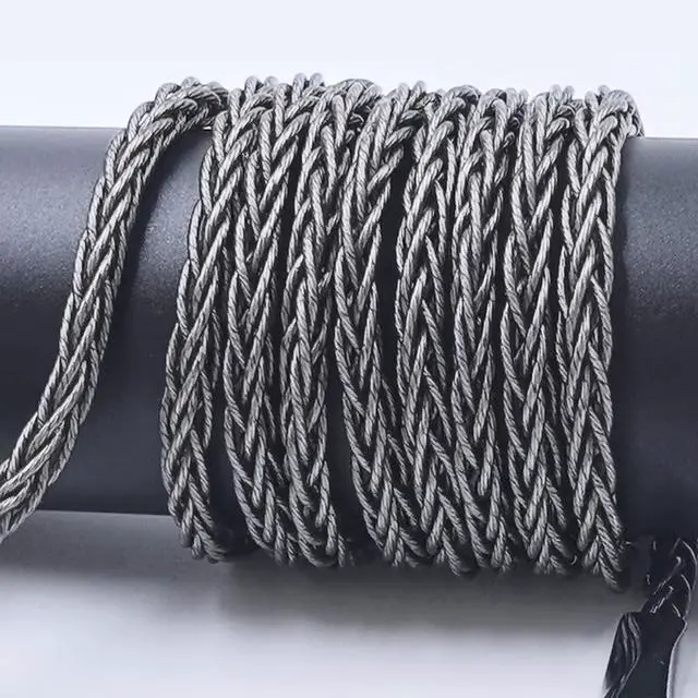 Alt view image 6 of 7 - Audio Cable,8N Single Crystal Silver-Plated Mixed Cord Compatible with Audeze LCD-3 LCD-4 LCD-X LCD-XC MEZE Empyrean Elite Kennerton Thror Vali Headphone 3.5mm Plug, Dark Grey