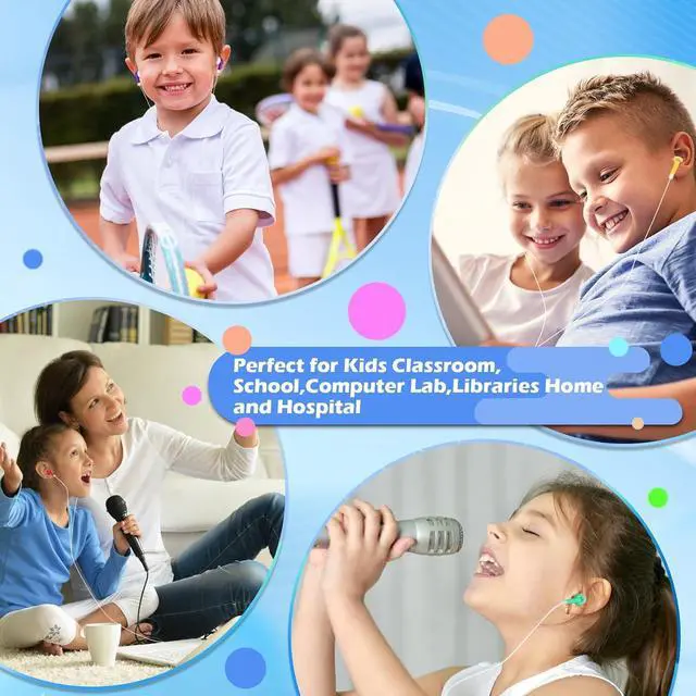 Alt view image 6 of 7 - Kids Bulk Earbuds Headphones 200 Pack Multi Colored Wholesale Wired Earphones Perfect for School Classroom Libraries Students (10 Colors)