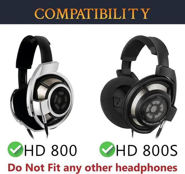 Alt view image 2 of 7 - SOULWIT Lambskin Replacement Earpads for Sennheiser HD800/HD800S HD 800 Headphones. Ear Pads Cushions with Durable Mesh Fabric, Noise Isolation Memory Foam - Black