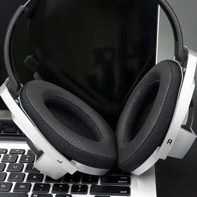 Alt view image 6 of 7 - SOULWIT Lambskin Replacement Earpads for Sennheiser HD800/HD800S HD 800 Headphones. Ear Pads Cushions with Durable Mesh Fabric, Noise Isolation Memory Foam - Black