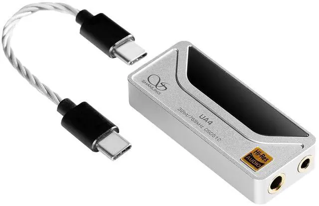 Main image of UA4 Headphone Amplifier, Portable USB DAC AMP, Support MQA 16X, 768kHz DSD512, High Driving Power for Android/iOS/Mac/Windows, Dongle Volume Control, 3.5/4.4mm up to 237mW@32 Output (Silver)