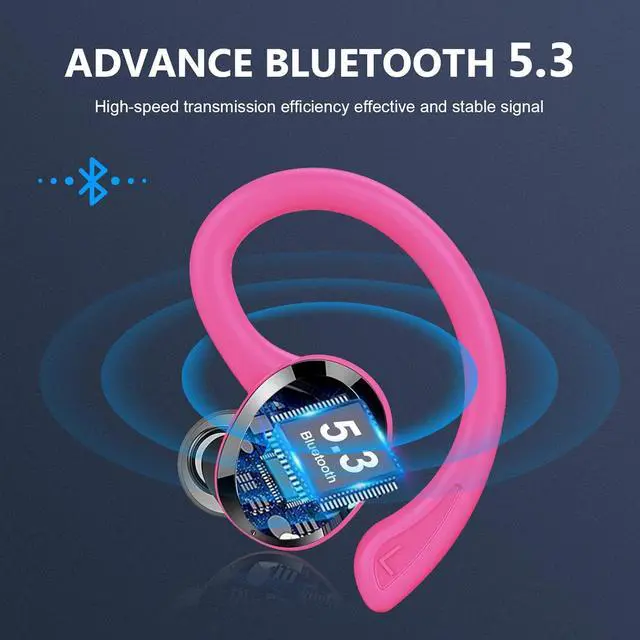 Alt view image 2 of 7 - Wireless Earbuds Sport Bluetooth Headphones 5.4, 2025 Bluetooth Earbuds 4 HD Mic, Over-Ear Buds with Earhooks ENC Noise Canceling Earphones, 48Hrs Stereo, IP7 Waterproof Headset for Workout/Running