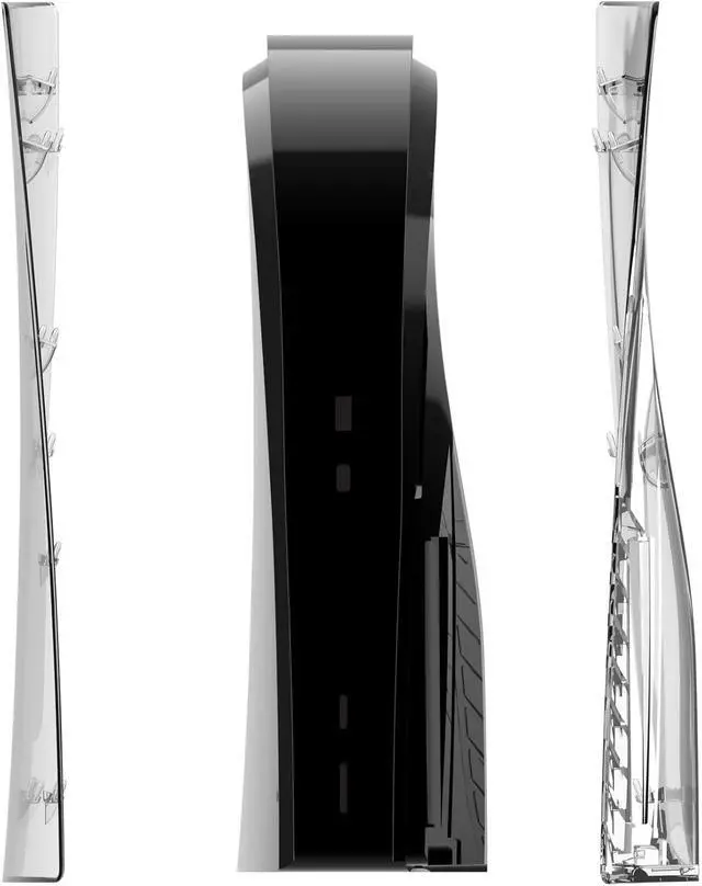 Alt view image 2 of 5 - Transparent Cover Plates for PS5 Slim Console Disc Edition Faceplate Clear Replacement Shell (Transparency Black)