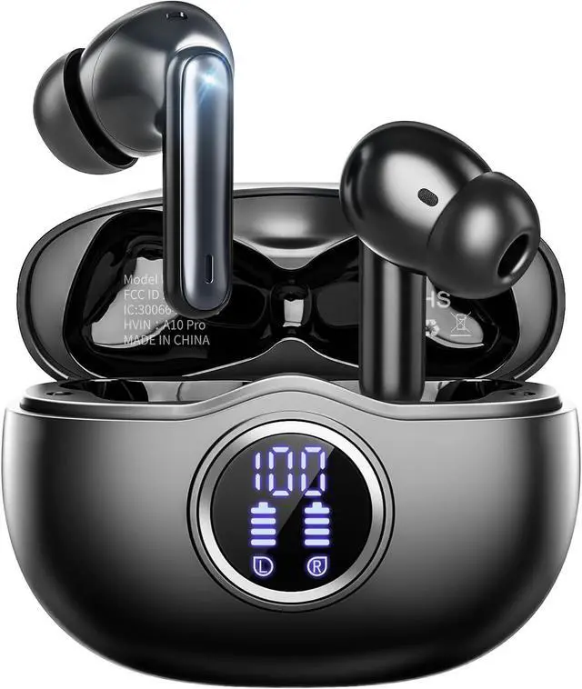 Main image of A10 Pro Wireless Earbuds Bluetooth 5.3 HiFi Stereo, 50H Playback LED Digital Display Earphones, ENC Noise Cancelling Mic, Ergonomic Sport Headphone Headset for Gym/Running/Work