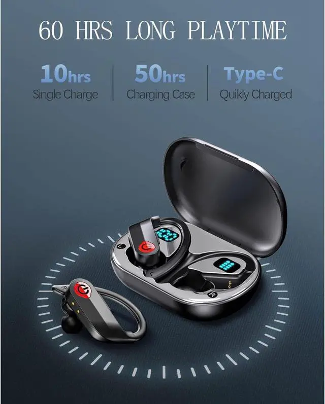 Alt view image 4 of 7 - TWS Headphones Wireless Earbuds Compatible with Samsung Galaxy S25/Plus/Ultra, Earphones Ear Hook True Stereo Headset Hands-Free Mic