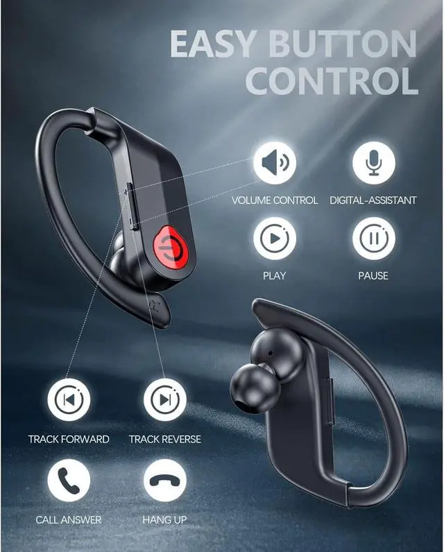 Alt view image 6 of 7 - TWS Headphones Wireless Earbuds Compatible with Samsung Galaxy S25/Plus/Ultra, Earphones Ear Hook True Stereo Headset Hands-Free Mic