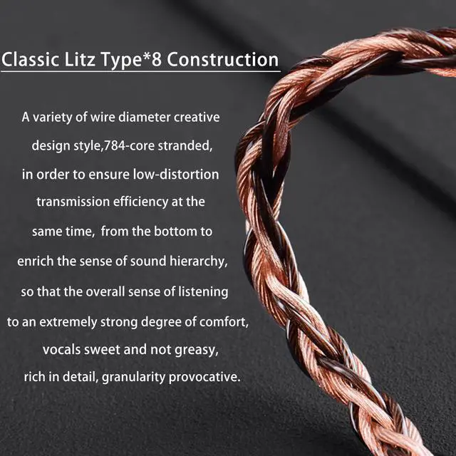 Alt view image 4 of 7 - FAAEAL 8N OCC German Copper Cable Wire Compatible with Sennheiser HD800 HD800s HD820 HD820s HD8XX Dharma D1000 Headphones 2m/6.5ft 4PIN-XLR