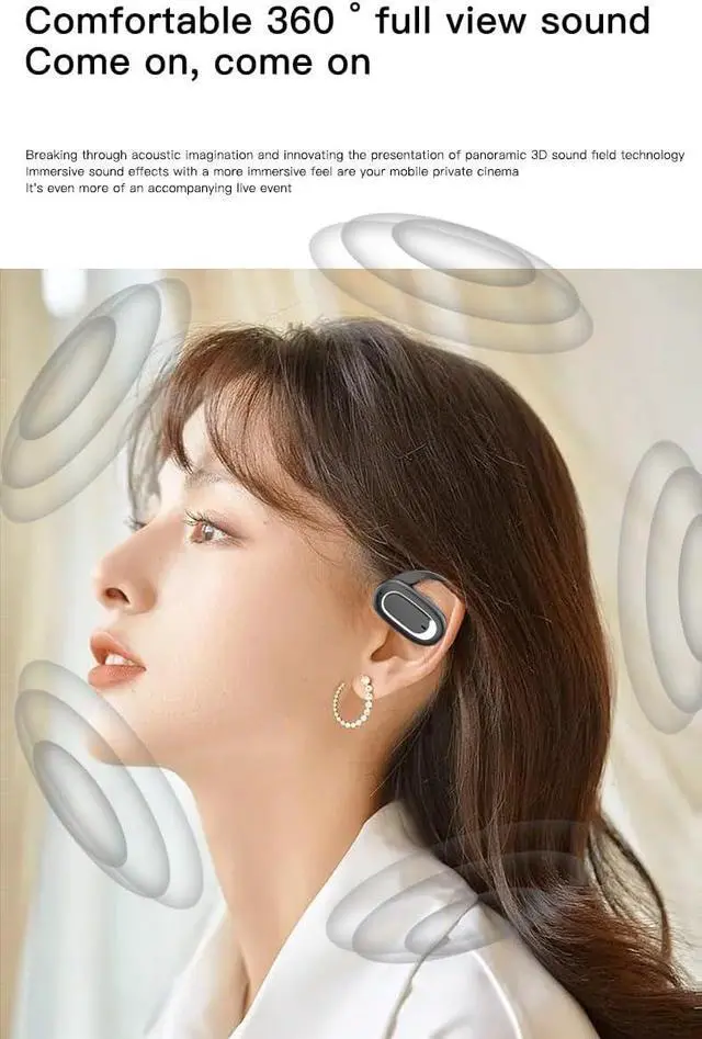 Alt view image 2 of 5 - Ear Buds Wireless Bluetooth Earbuds Bluetooth 5.3 Open Ear Headphones Noise Cancellation Earphones with Earhooks Sport Earbuds Wireless for Running