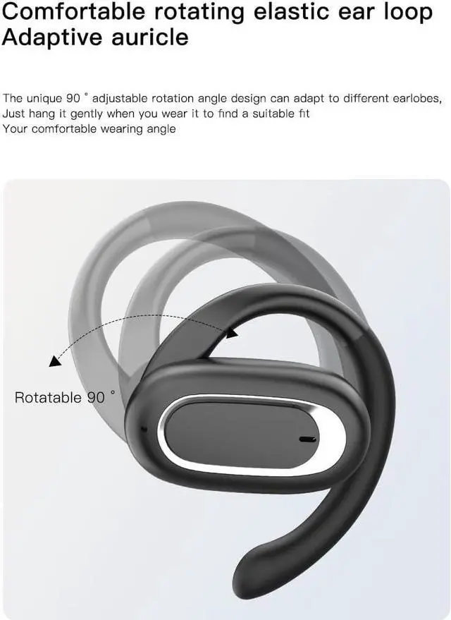 Alt view image 5 of 5 - Ear Buds Wireless Bluetooth Earbuds Bluetooth 5.3 Open Ear Headphones Noise Cancellation Earphones with Earhooks Sport Earbuds Wireless for Running