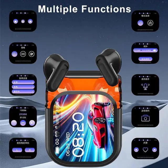 Alt view image 5 of 7 - NE20 Translation Earbuds, AI Translator Earbuds Real Time, Bluetooth 5.4 Earphones LED Display,140 Two-Way Language Translator Earphones, Noise Headphones for Travel, Business, Learning(Black+White)