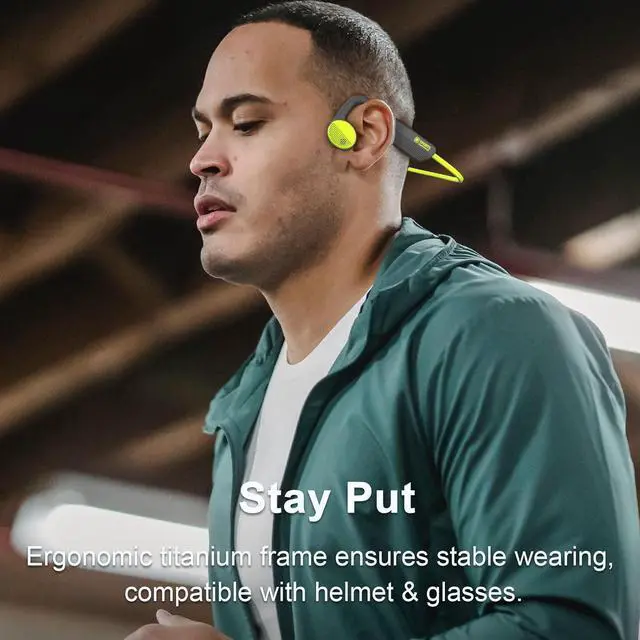 Alt view image 3 of 3 - Open Ear Headphones, Bluetooth 5.2 Air Conduction Headphones with Microphone, 24 Hours Playtime, Sweat Resistant Wireless Sport Earphones for Running, Cycling, Driving