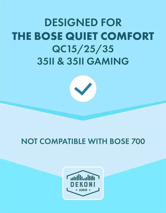 Alt view image 4 of 4 - Dekoni Premium Replacement Ear Pads for Bose QuietComfort 35 & QC35 II | Soft Headphone Covers for Ears with Memory Foam | Compatible with Bose QC25, QC15 | Easy Installation (Choice Leather V2)