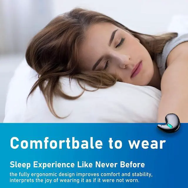 Alt view image 2 of 7 - Sleep Headphones Bluetooth Wireless Sleep Earbuds with Microphones Comfortable Earphones for Sleeping Hands-Free Earbuds for Side Sleepers (Black)