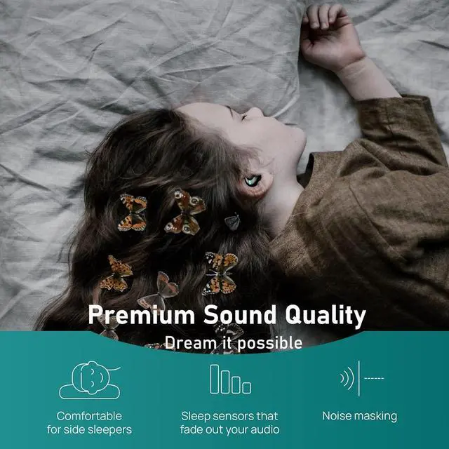 Alt view image 7 of 7 - Sleep Headphones Bluetooth Wireless Sleep Earbuds with Microphones Comfortable Earphones for Sleeping Hands-Free Earbuds for Side Sleepers (Black)
