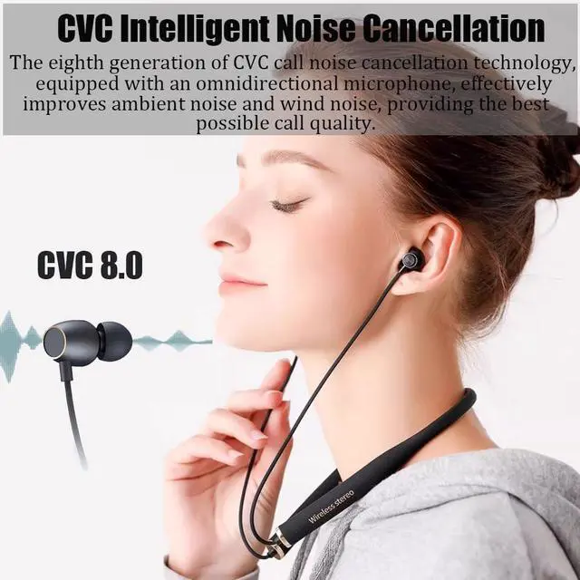 Alt view image 5 of 6 - Neckband Headphones in-Ear Wireless Earbuds 18 H Playtime Stereo Deep Bass Wireless Magnetic Waterproof Around in Ear Headset Immersive Bass for Home, Traveling, Outdoor, Business Trips