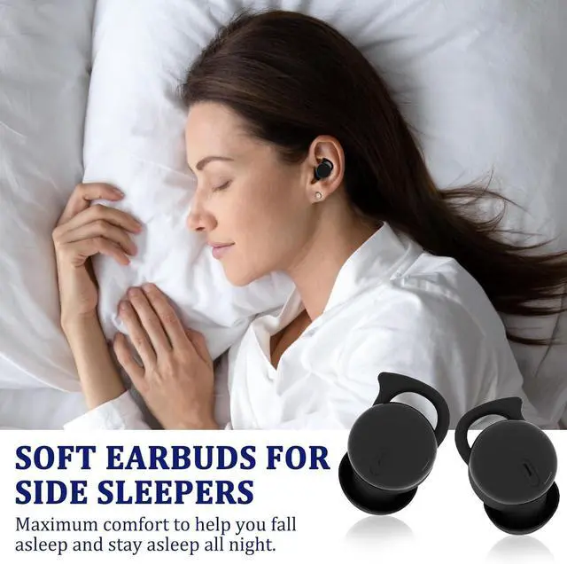Alt view image 3 of 7 - Invisible Sleep Headphones,Sleep Earbuds for Side Sleepers,Comfortable Noise Blocking Sleep Ear Buds,Bluetooth 5.3 Wireless Earbuds, in-Ear Ear Buds for Sleeping,Driving,Cycling - Black