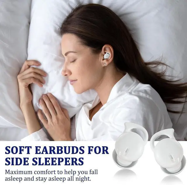 Alt view image 2 of 7 - Invisible Sleep Headphones,Sleep Earbuds for Side Sleepers,Small Comfortable Fit Noise Blocking Sleep Ear Buds,Bluetooth 5.3 Wireless Earbuds, in-Ear Ear Buds for Sleeping, Working - White