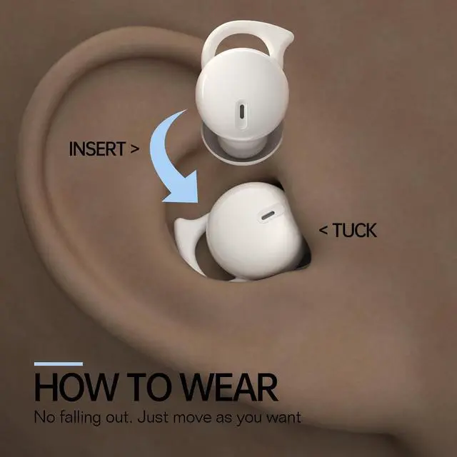 Alt view image 7 of 7 - Invisible Sleep Headphones,Sleep Earbuds for Side Sleepers,Small Comfortable Fit Noise Blocking Sleep Ear Buds,Bluetooth 5.3 Wireless Earbuds, in-Ear Ear Buds for Sleeping, Working - White