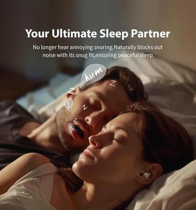 Alt view image 3 of 7 - Invisible Sleep Headphones,Sleep Earbuds for Side Sleepers,Small Comfortable Fit Noise Blocking Sleep Ear Buds,Bluetooth 5.3 Wireless Earbuds, in-Ear Ear Buds for Sleeping, Working - White