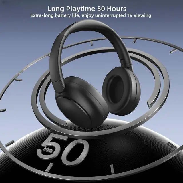 Alt view image 7 of 7 - Wireless TV Headphones, Wireless Headset for TV Watching with Transmitter Charging Dock, Plug and Play Over Ear Headsets for Seniors, 2.4G RF & Bluetooth Headset, No Audio Delay, Compatible All TVs