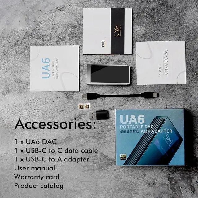 Alt view image 4 of 7 - SHANLING UA6 Portable Headphone Amplifier, USB DAC Amp, CS43131x4 DAC, 768kHz/32bit DSD512, 1.3IN Display, for Android/iOS/Mac/Windows, 3.5/4.4mm/SPDIF Output, Up to 361mW@32 Output (Grey)