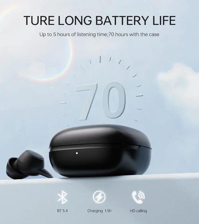 Alt view image 5 of 7 - 2.0 Sleep Headphones, Noise Blocking Sleep Earbuds, High Fidelity Invisible Ear Plugs-Hearing Protection, Mini Design for Side Sleepers, Bluetooth 5.4, Reusable Flexible Silicone-Black