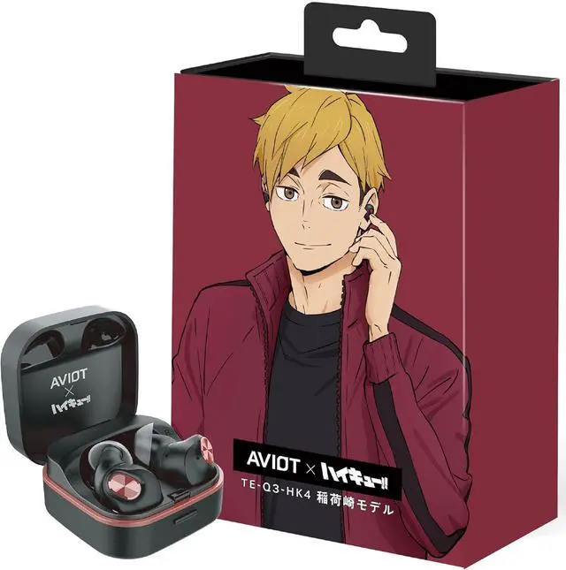 Main image of AVIOT TE-Q3-HK Haikyu Collaboration Wireless Earbuds Officially Licensed (Exclusive Edition), Special Japanese Voice, Noise Cancelling Wireless Earbuds, Bluetooth 5.3 (Inarizaki High)