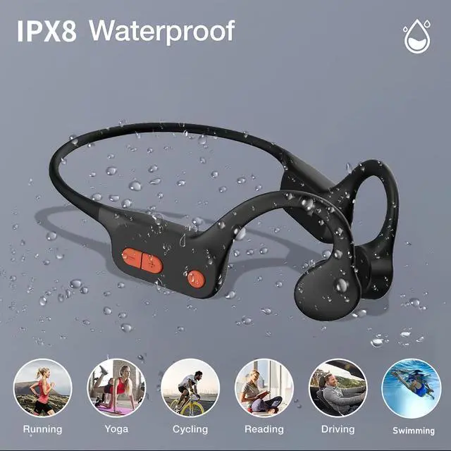 Alt view image 5 of 7 - Swimming Ear Buds,IP68 Underwater Earbuds,Bone Conduction Headphones,Bluetooth Headset, 32GB of MP3 Waterproof Earbuds