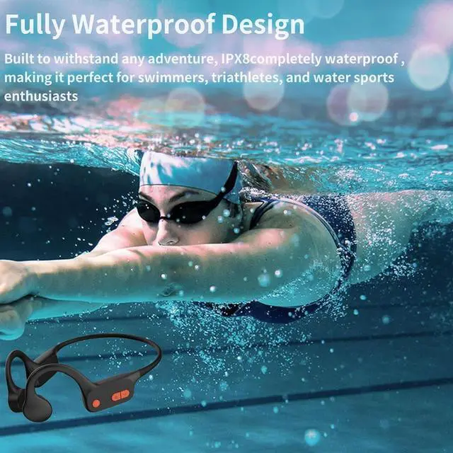 Alt view image 2 of 7 - Swimming Ear Buds,IP68 Underwater Earbuds,Bone Conduction Headphones,Bluetooth Headset, 32GB of MP3 Waterproof Earbuds